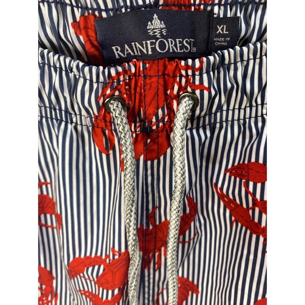 Men's Rainforest‎ Swim Shorts XL Lobster Print Nautical 6